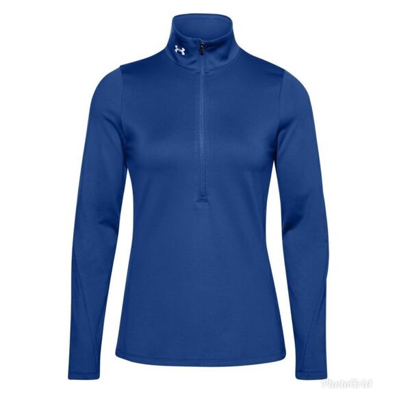 Under Armour Authentics ColdGear 1/2 Zip T-Shirt Pullover Royal Blue Jacket - Picture 4 of 11